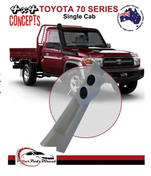52mm 2-Gauge Pillar Pod In Grey For Toyota Landcruiser 79 Series (2009-2023)